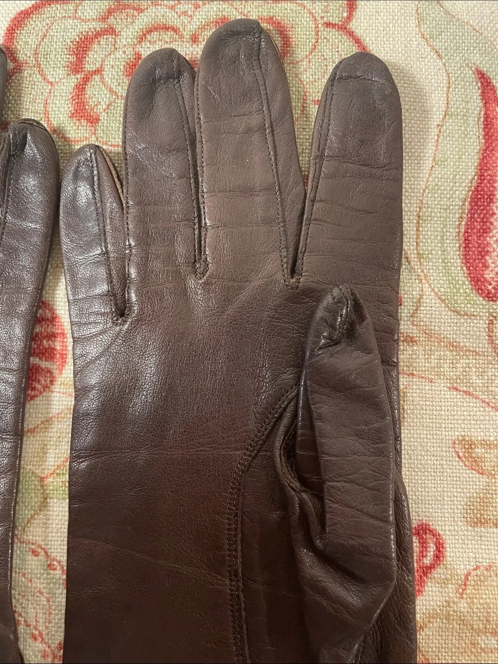 Lord & Taylor Long Brown Leather Gloves Vintage from 50-60’s